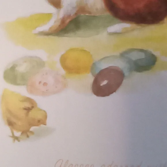 William-Sonoma Retro art work on a set of four Easter Glasses - Picture 7 of 13